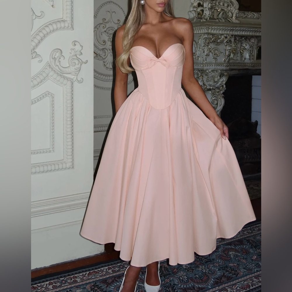 Midi peach dress